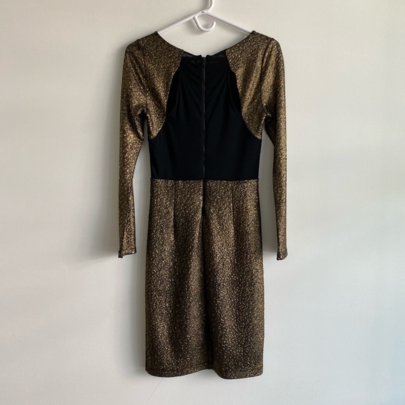 ALICE + OLIVIA gold metallic dress - Picture 6 of 8